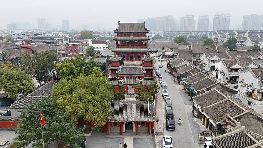 Daci Pavilion and old city in Baoding