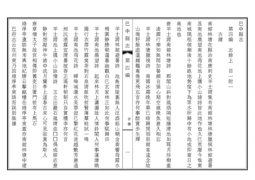 Rendered page from the 1927 Bazhong County gazetteer