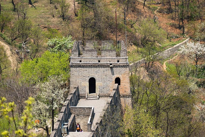 Watchtower and walkway on the Mutianyu Great Wall in Huairou