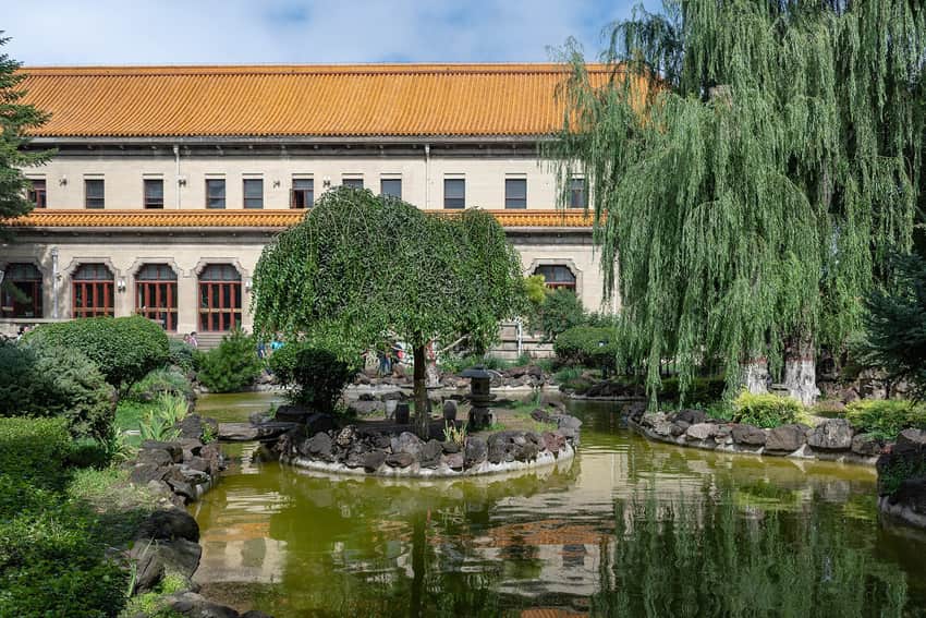 Garden and building within the former puppet-state palace museum compound