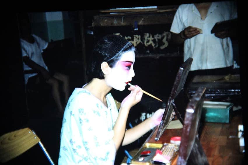 Sichuan opera performers backstage in Chengdu