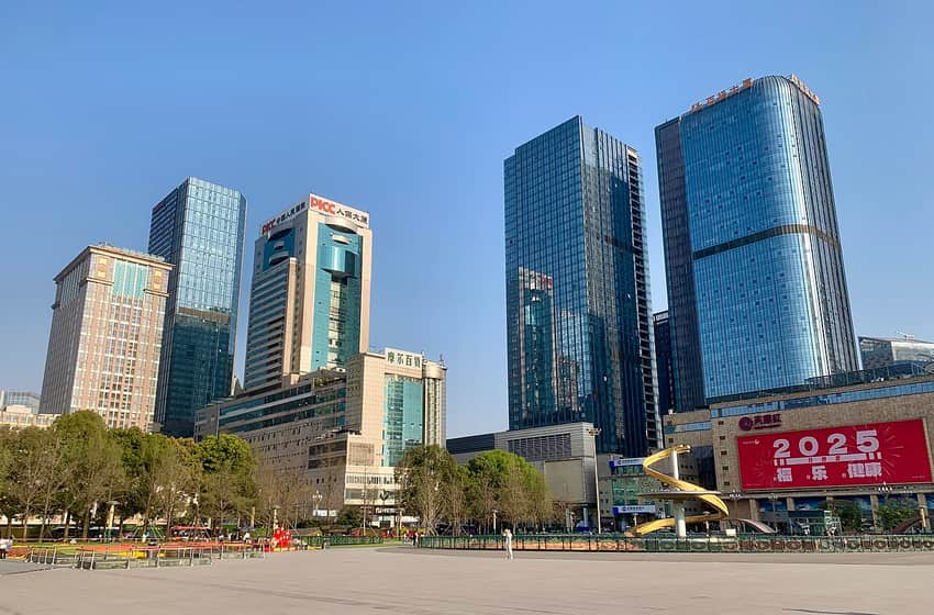 Tianfu Square in central Chengdu