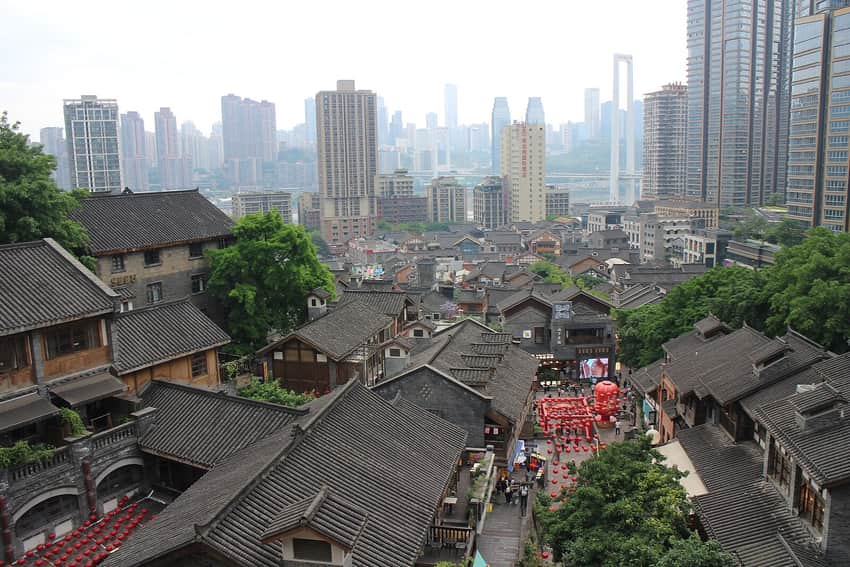 Shibati roofs, lanes, visitors and surrounding towers
