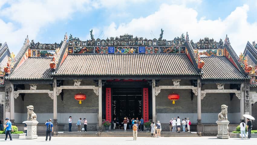 Decorated roof ridges and main hall of Chen Clan Ancestral Hall