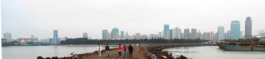 Evergreen Park and an earlier Haikou Bay skyline