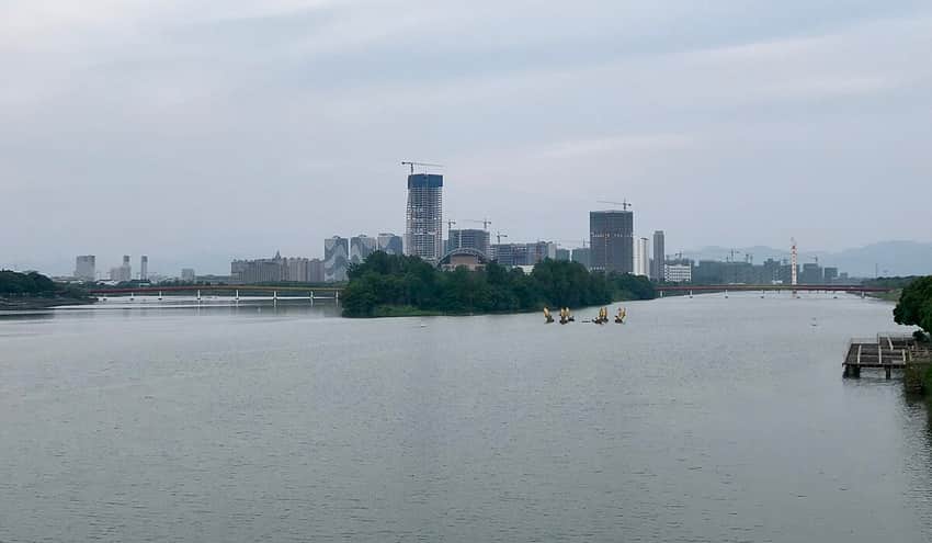 Wu River waterfront in Jinhua