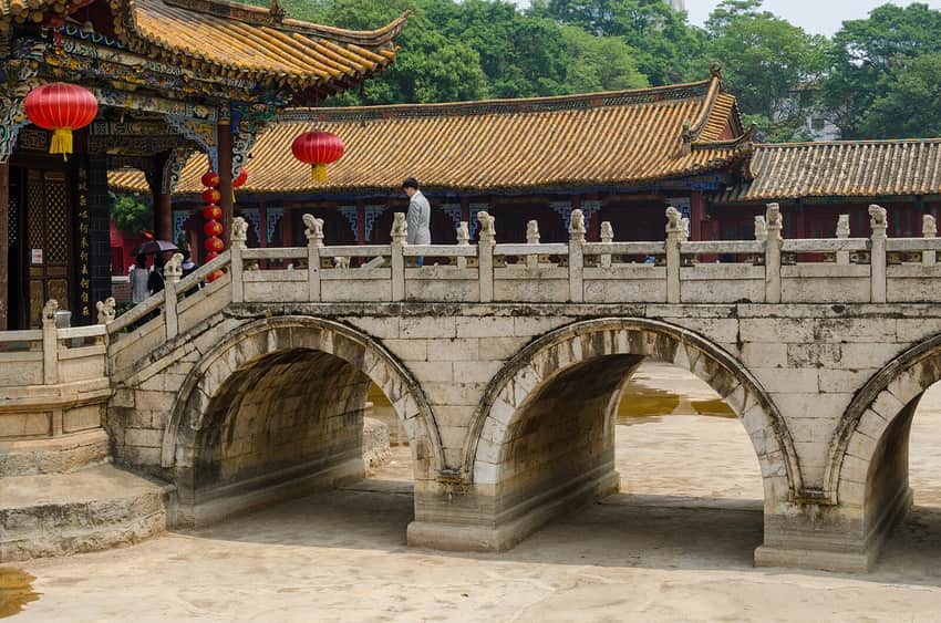 Yuantong Temple in the Kunming city profile
