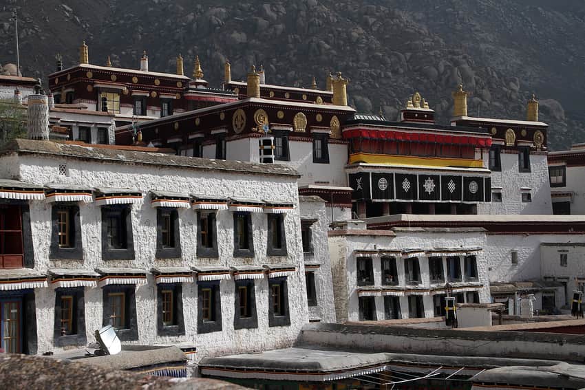 Drepung Monastery in the Lhasa city profile