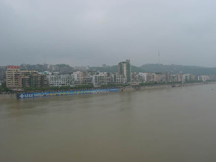 Tuo River and urban banks in Luzhou