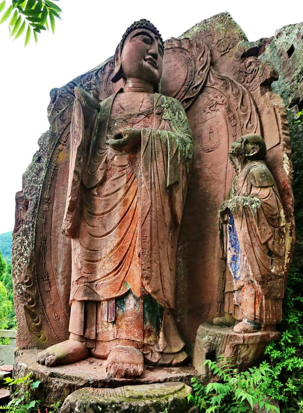 Cliff sculptures at Maoshui Village in Renshou
