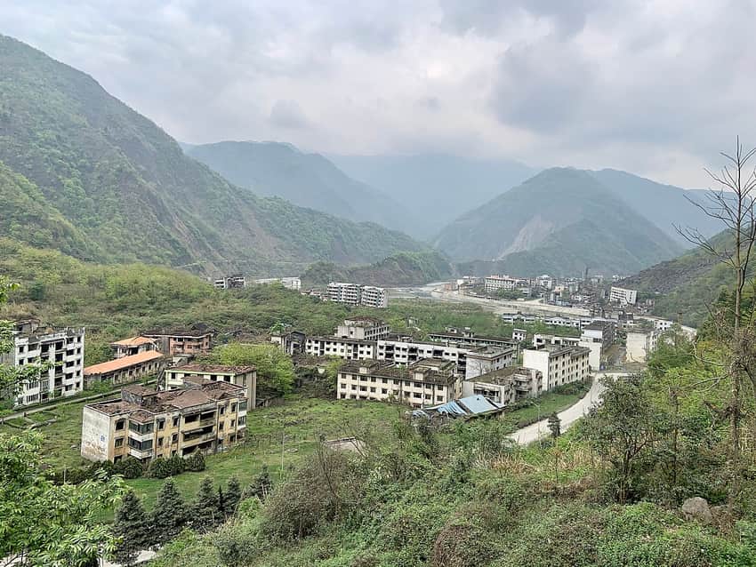 Preserved earthquake ruins at old Beichuan county town