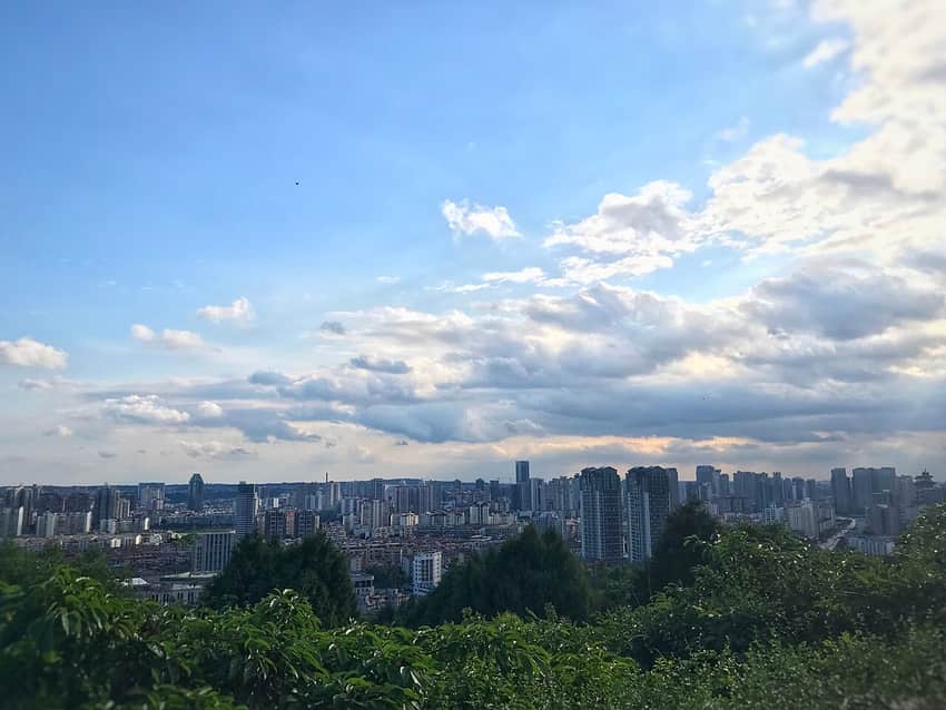 Central Mianyang viewed from Fule Mountain