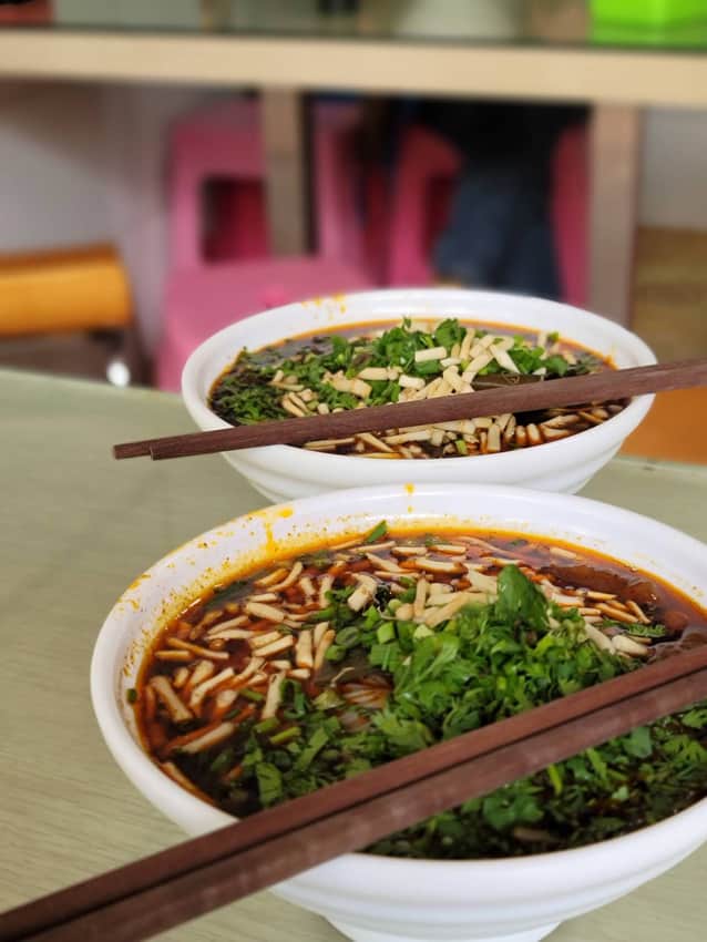 A serving of Mianyang rice noodles
