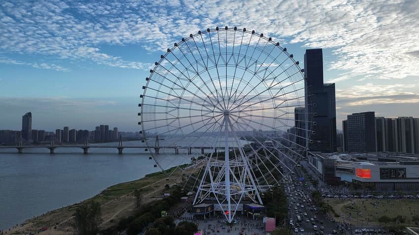 Star of Nanchang observation wheel beside the river in 2024