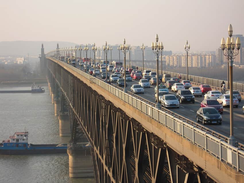Nanjing Yangtze River Bridge crossing the river