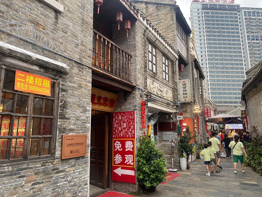 Historic-revival and conserved streetscape in Three Streets and Two Alleys