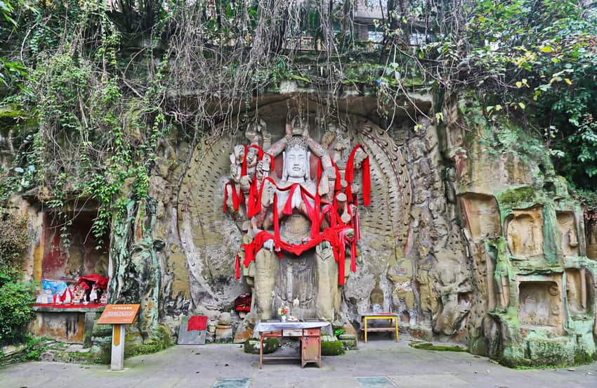 Rock-cut sculptures at Xianglongshan in Neijiang
