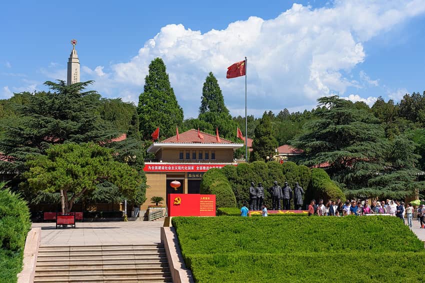 Current Xibaipo Memorial Hall approach and landscape in Pingshan County
