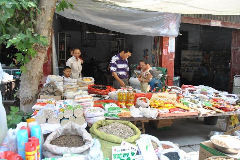 Grocery stall in Changle town, Pengxi