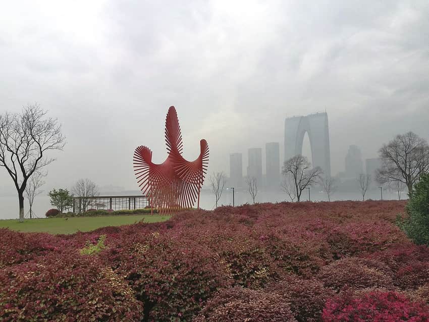 Jinji Lake and its contemporary waterfront in Suzhou