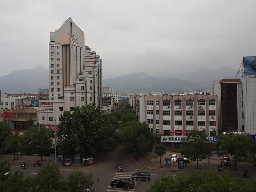 Tai'an city beneath Mount Tai in Tai'an