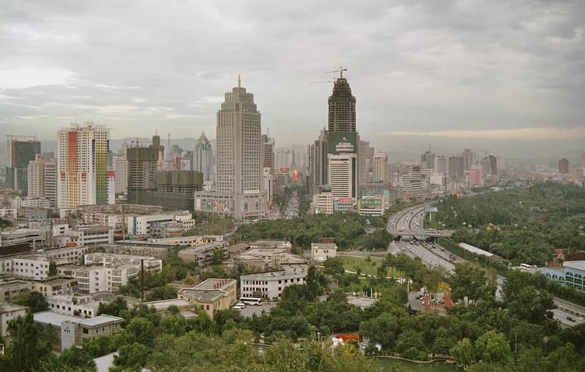 Urumqi skyline below the Tianshan