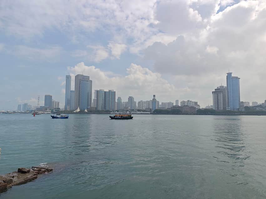 Island waterfront skyline in Xiamen