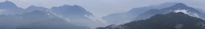 Ultra-wide layered mountain ridges at Longcanggou