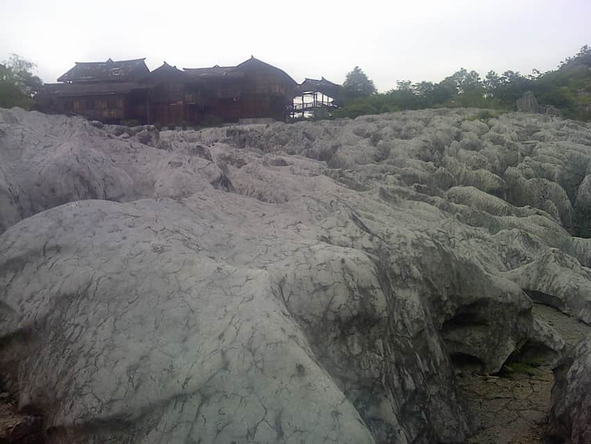 Exposed karst stone formations in Xingwen