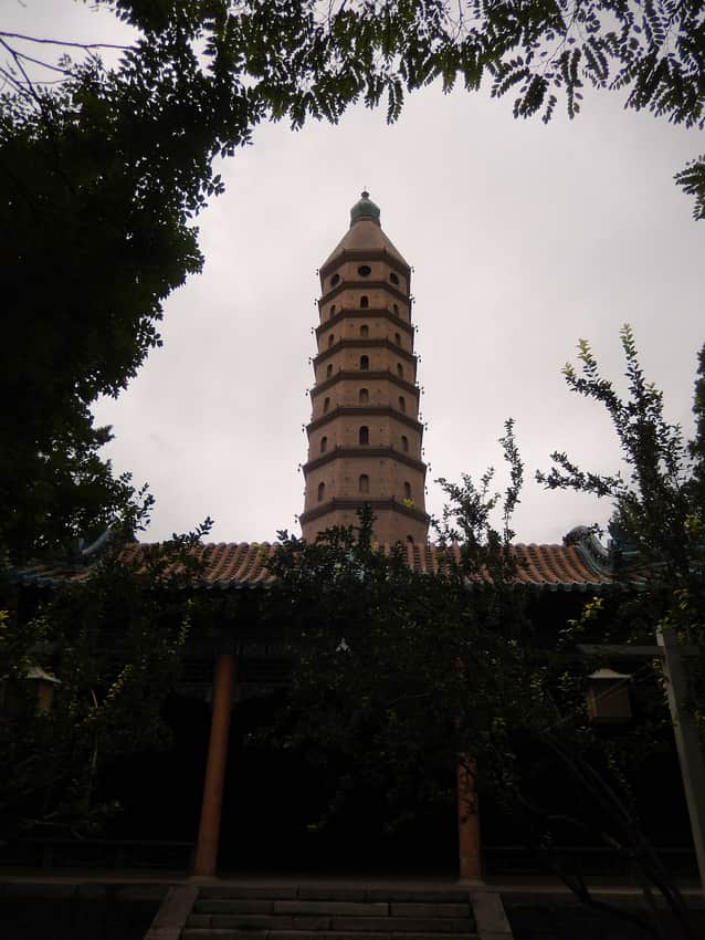 Chengtian Temple Pagoda in the Yinchuan city profile
