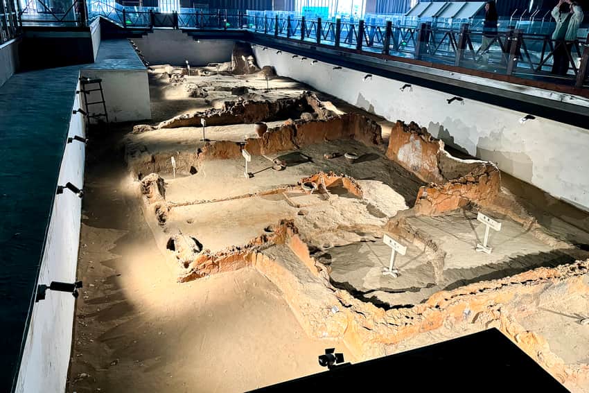 Protected Yangshao-period house foundations at Dahecun