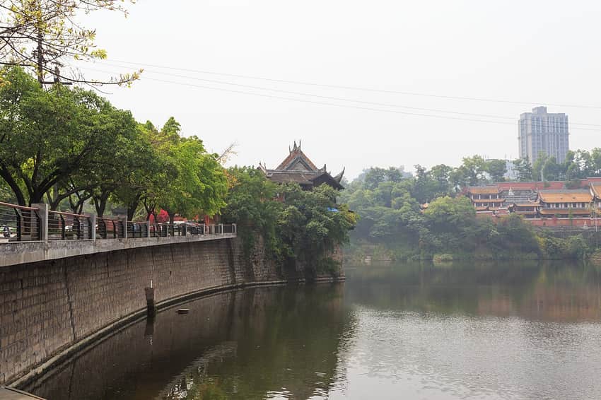 Wangye Temple on the Fuxi River in Zigong