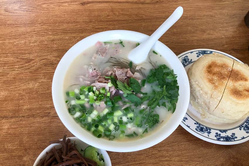 Generic Chinese mutton soup served outside Ziyang